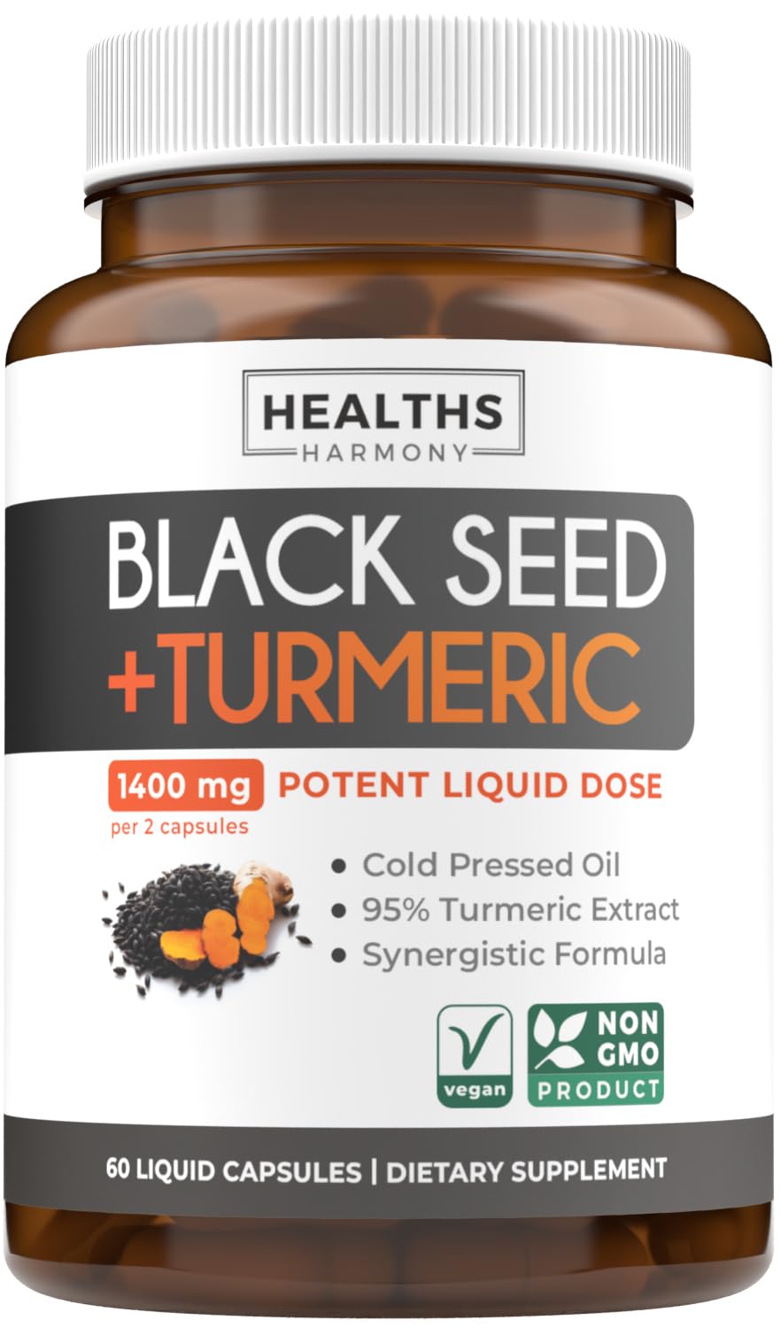 Black Seed Oil Gummies - Natural Ginger Ale Flavor (Non-GMO & Vegan) Cold-Pressed Nigella Sativa Producing Pure Black Cumin Seed Oil - 500mg Per 2 Gummy Serving