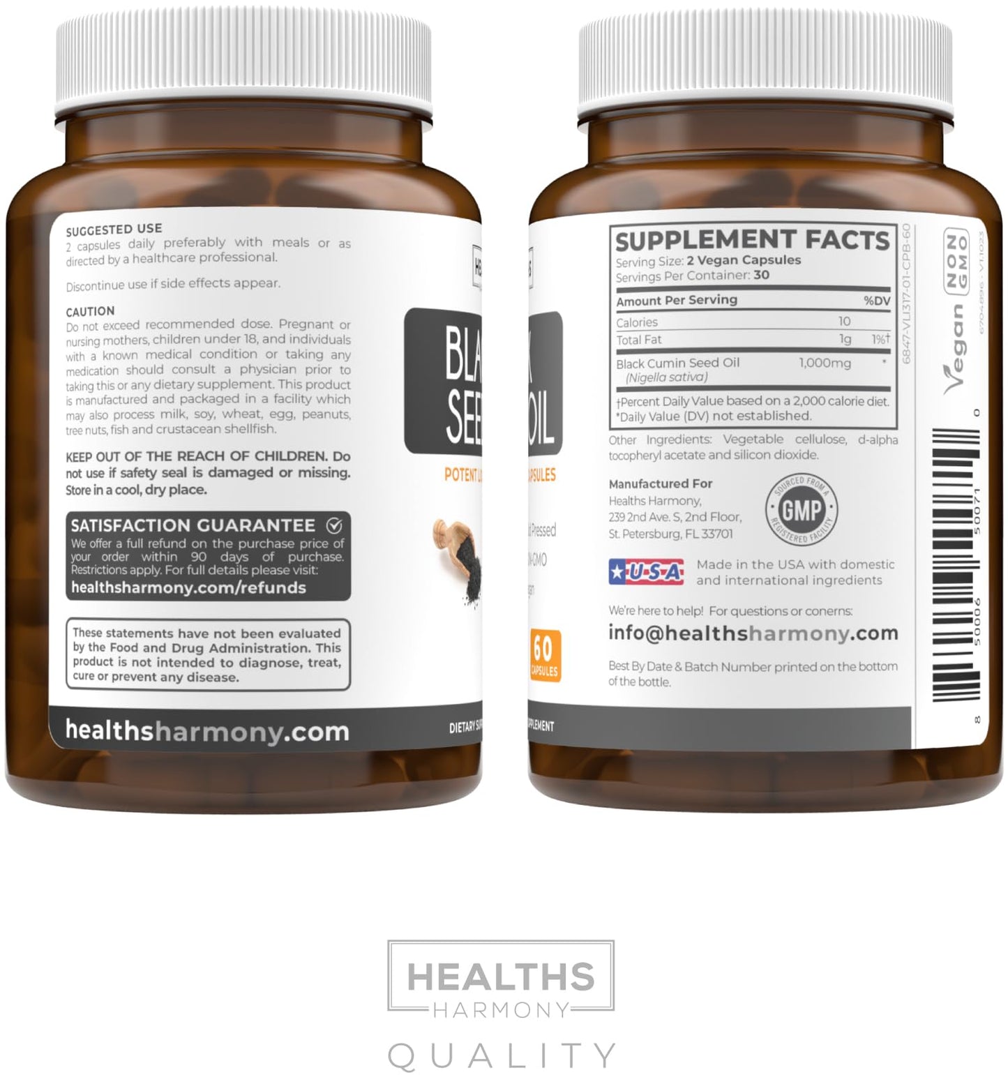 Black Seed Oil Gummies - Natural Ginger Ale Flavor (Non-GMO & Vegan) Cold-Pressed Nigella Sativa Producing Pure Black Cumin Seed Oil - 500mg Per 2 Gummy Serving
