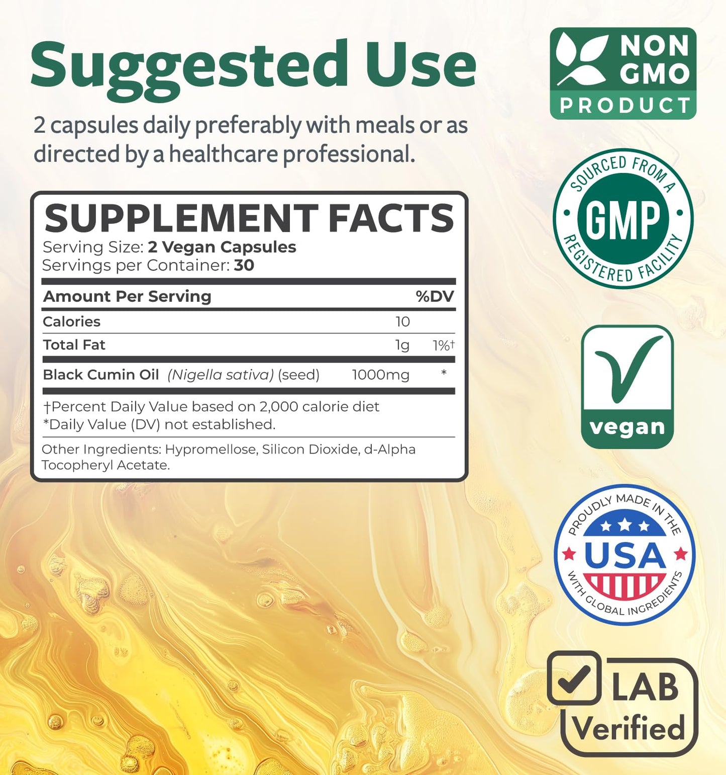 Black Seed Oil Gummies - Natural Ginger Ale Flavor (Non-GMO & Vegan) Cold-Pressed Nigella Sativa Producing Pure Black Cumin Seed Oil - 500mg Per 2 Gummy Serving
