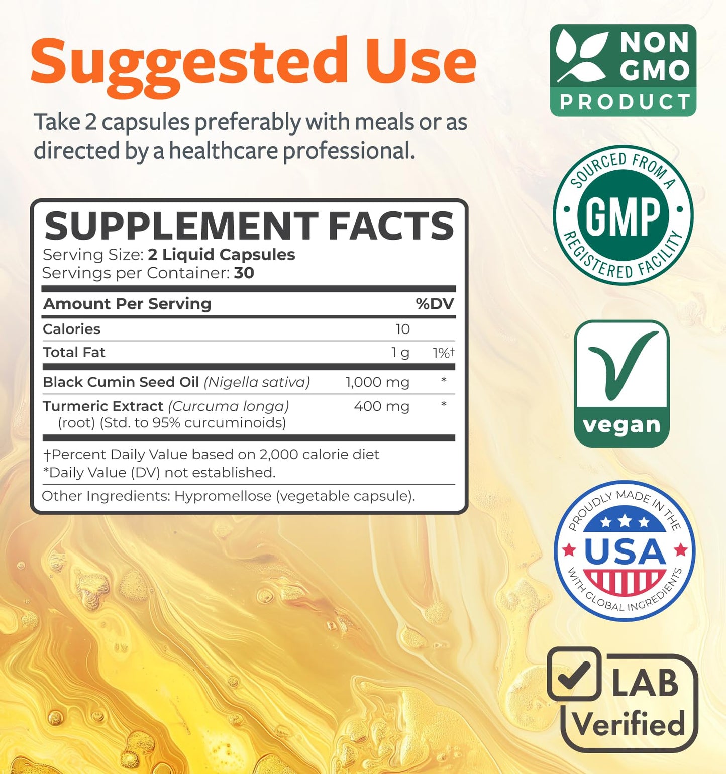 Black Seed Oil Gummies - Natural Ginger Ale Flavor (Non-GMO & Vegan) Cold-Pressed Nigella Sativa Producing Pure Black Cumin Seed Oil - 500mg Per 2 Gummy Serving