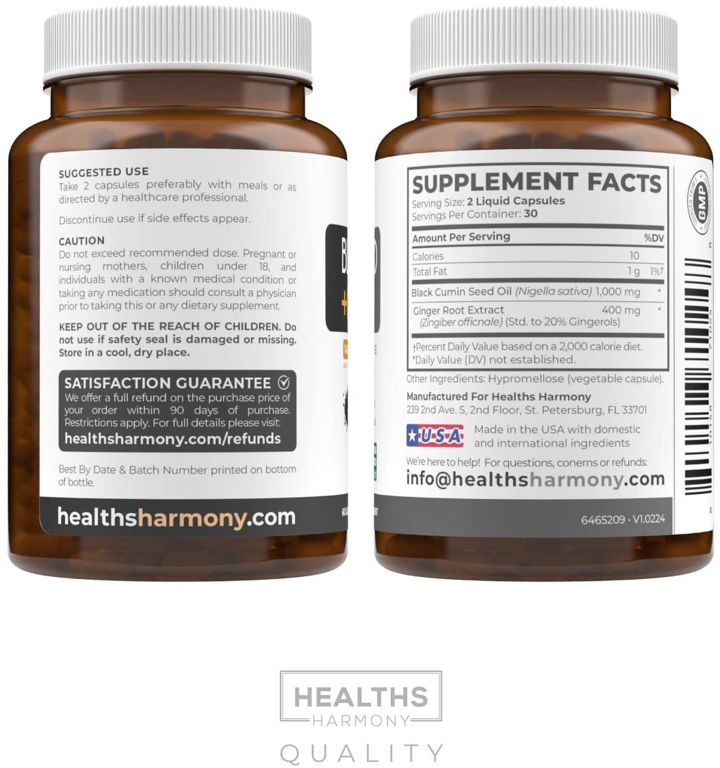 Black Seed Oil Gummies - Natural Ginger Ale Flavor (Non-GMO & Vegan) Cold-Pressed Nigella Sativa Producing Pure Black Cumin Seed Oil - 500mg Per 2 Gummy Serving