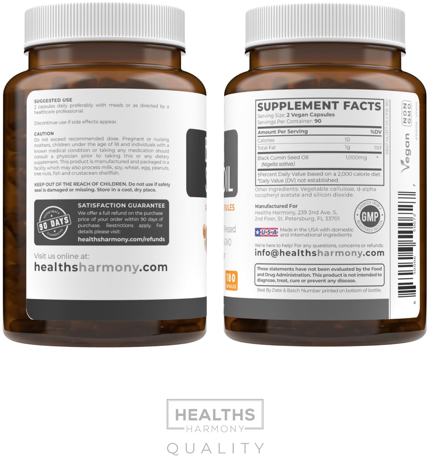 Black Seed Oil Gummies - Natural Ginger Ale Flavor (Non-GMO & Vegan) Cold-Pressed Nigella Sativa Producing Pure Black Cumin Seed Oil - 500mg Per 2 Gummy Serving